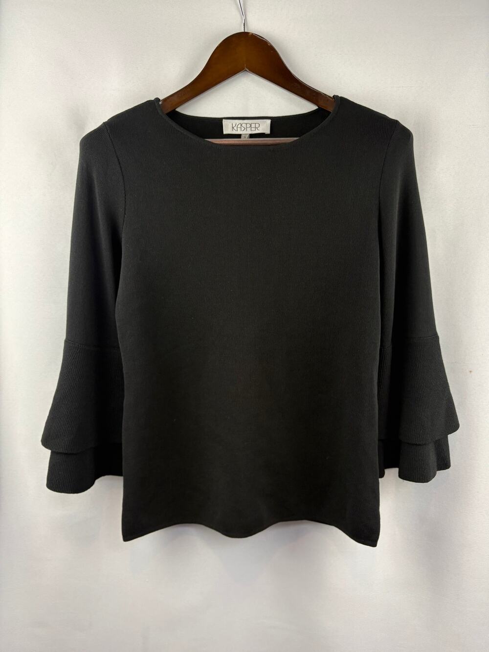 Women’s Kasper Medium Black 3/4 Sleeve Blouse